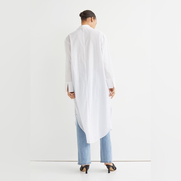 H&M extra long white button up shirt - Picture 4 of 4